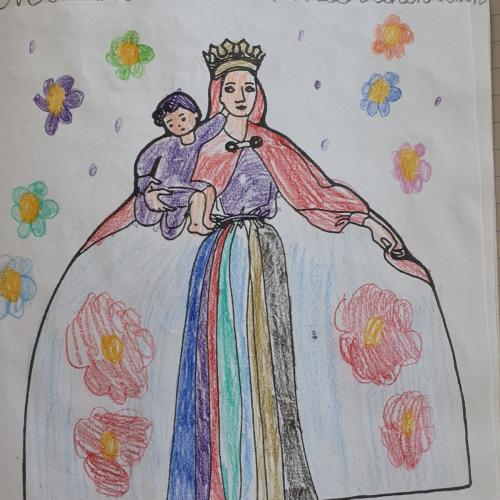 Die 1c-Kinder auf der Suche nach der Mutter Gottes